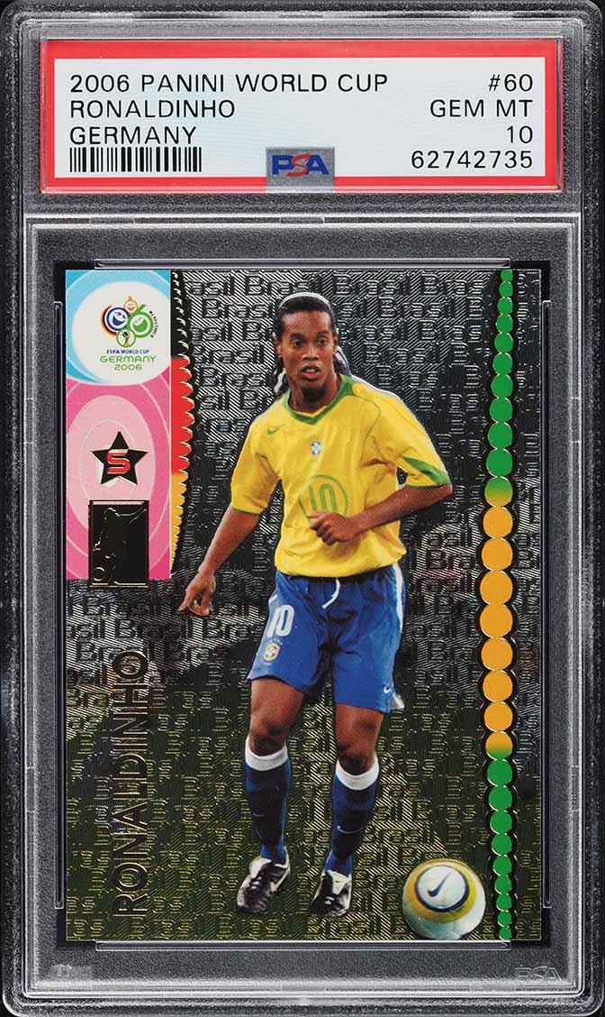 2006 Panini World Cup Germany Ronaldinho #60 PSA 9 MINT on