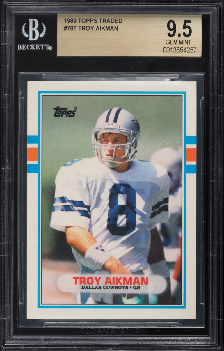 1989 Score Football Troy Aikman ROOKIE #270 BGS 9 MINT on Fanatics