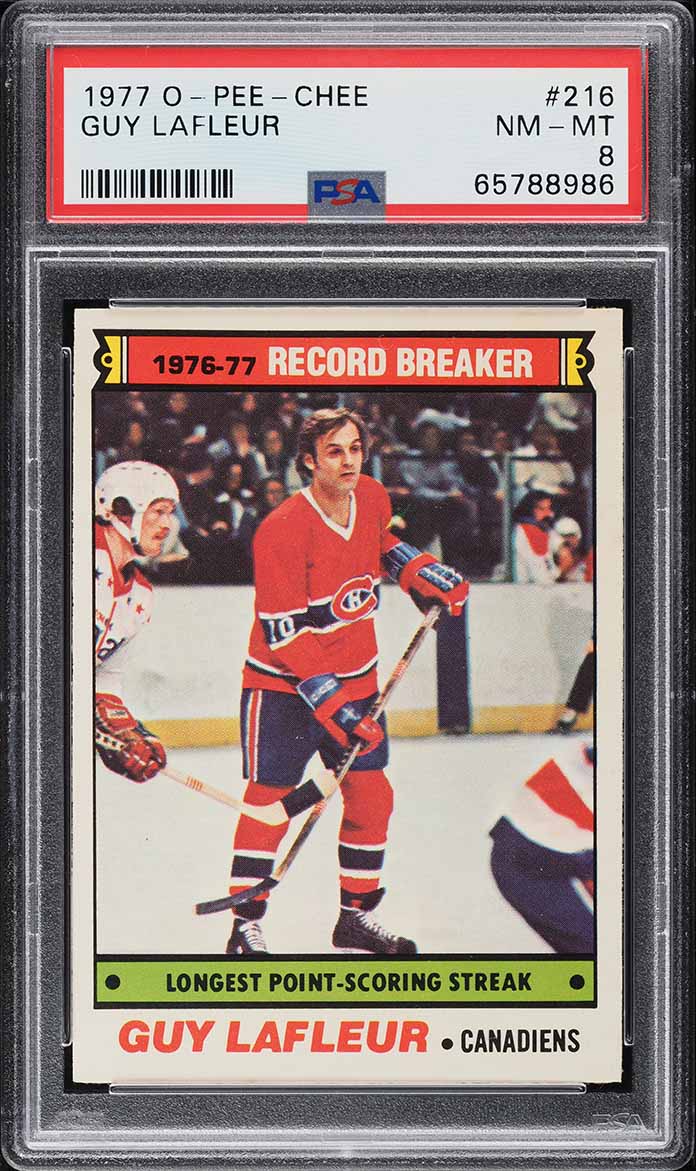 1977 O-Pee-Chee Hockey Guy Lafleur #216 PSA 8 NM-MT