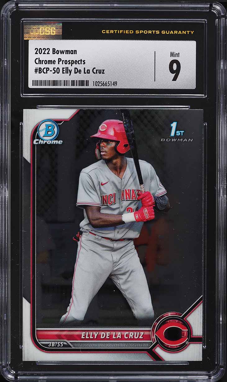2022 Bowman Chrome Prospects Elly De La Cruz ROOKIE #BCP-50 CSG 9 MINT