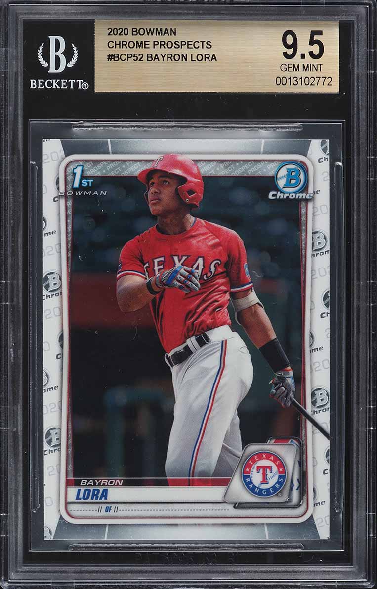 2020 Bowman Chrome Prospects Bayron Lora ROOKIE #BCP-52 BGS 9.5 GEM MINT