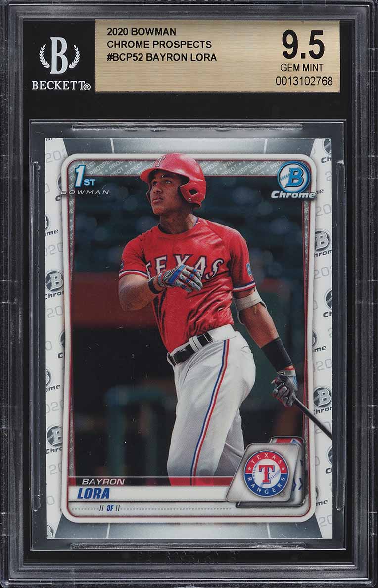 2020 Bowman Chrome Prospects Bayron Lora ROOKIE #BCP-52 BGS 9.5 GEM MINT