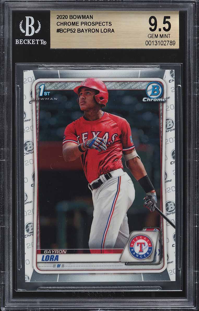 2020 Bowman Chrome Prospects Bayron Lora ROOKIE #BCP-52 BGS 9.5 GEM MINT