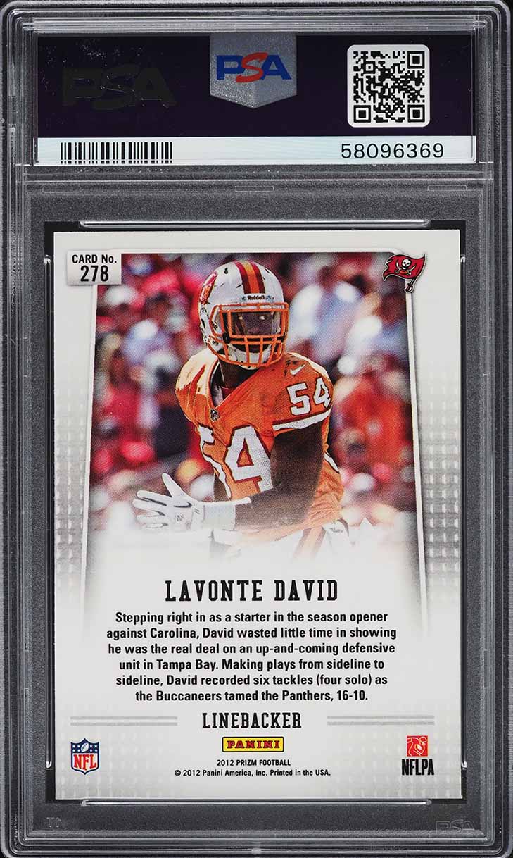2012 Panini Prizm Orange Jersey LaVonte David ROOKIE #278 PSA 8 NM-MT