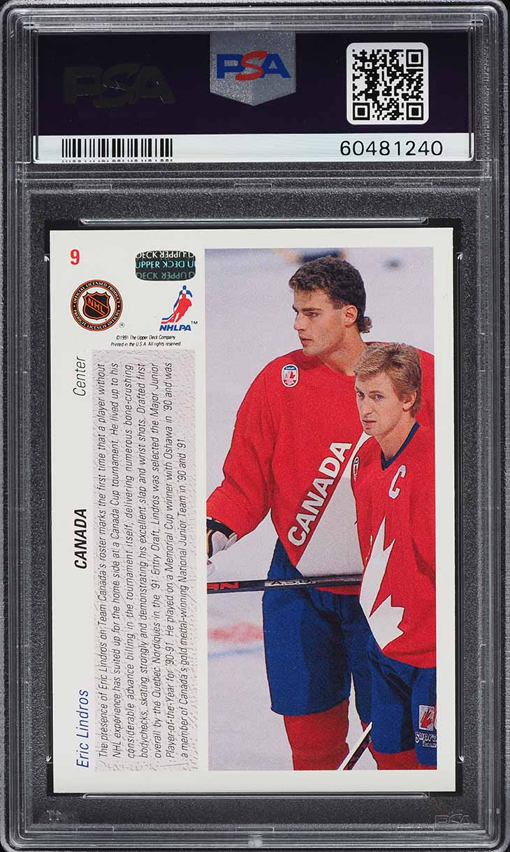 1991 Upper Deck Hockey Eric Lindros #9 PSA 9 MINT