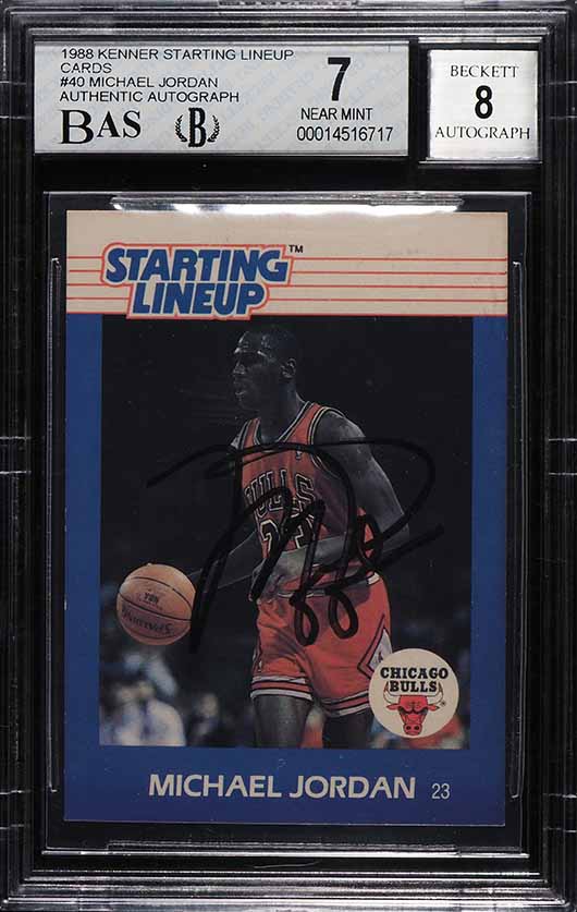 1988 Kenner Starting Lineup Michael Jordan AUTO #40 BGS 7 NRMT on