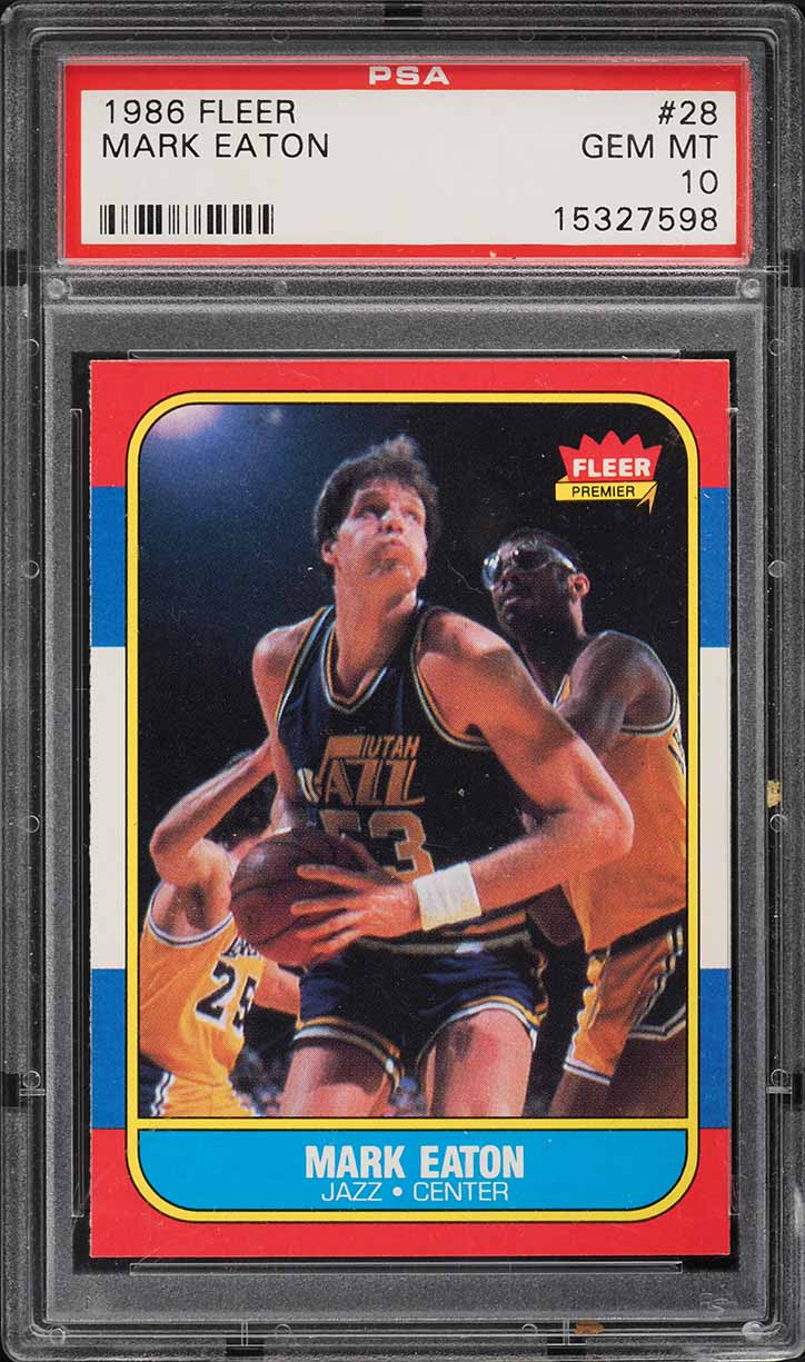 1986 Fleer Basketball Mark Eaton #28 PSA 10 GEM MINT