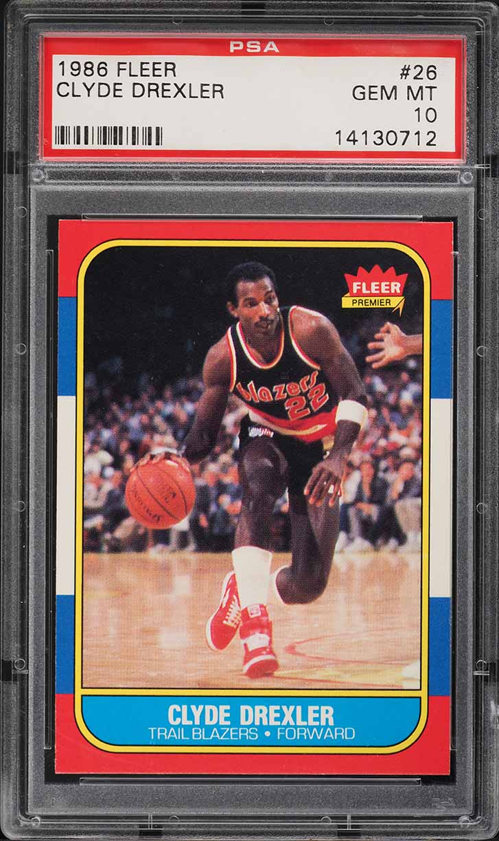 1986 Fleer Basketball Clyde Drexler ROOKIE #26 PSA 10 GEM MINT