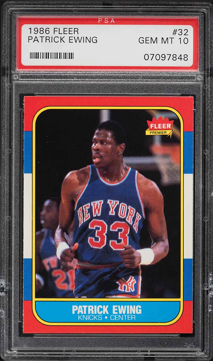 1986 Fleer Basketball Patrick Ewing ROOKIE #32 PSA 10 GEM MINT
