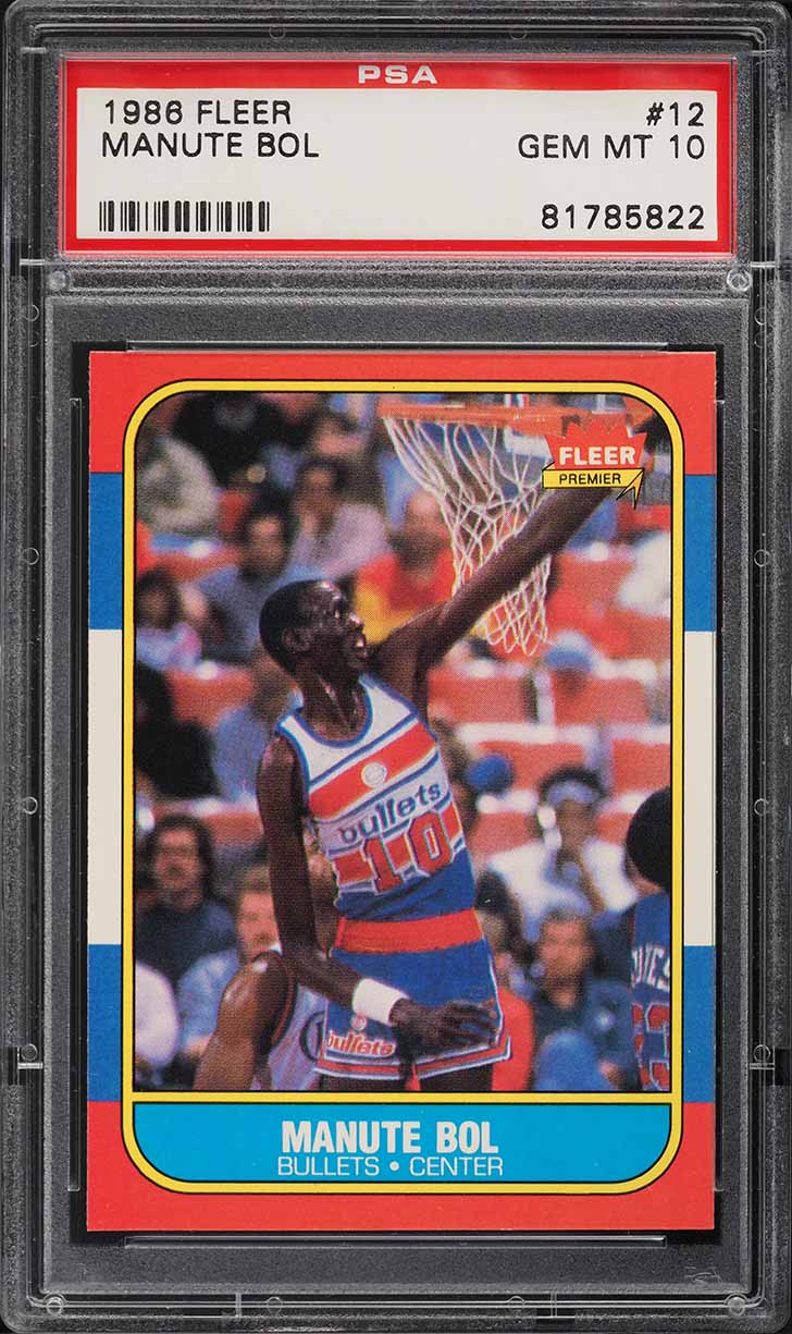 1986 Fleer Basketball Manute Bol ROOKIE #12 PSA 10 GEM MINT