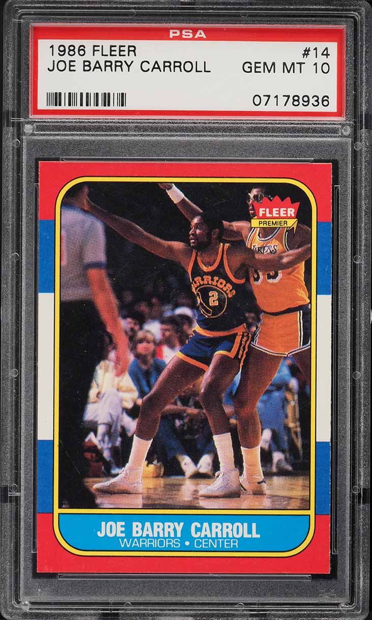 1986 Fleer Basketball Joe Barry Carroll #14 PSA 10 GEM MINT