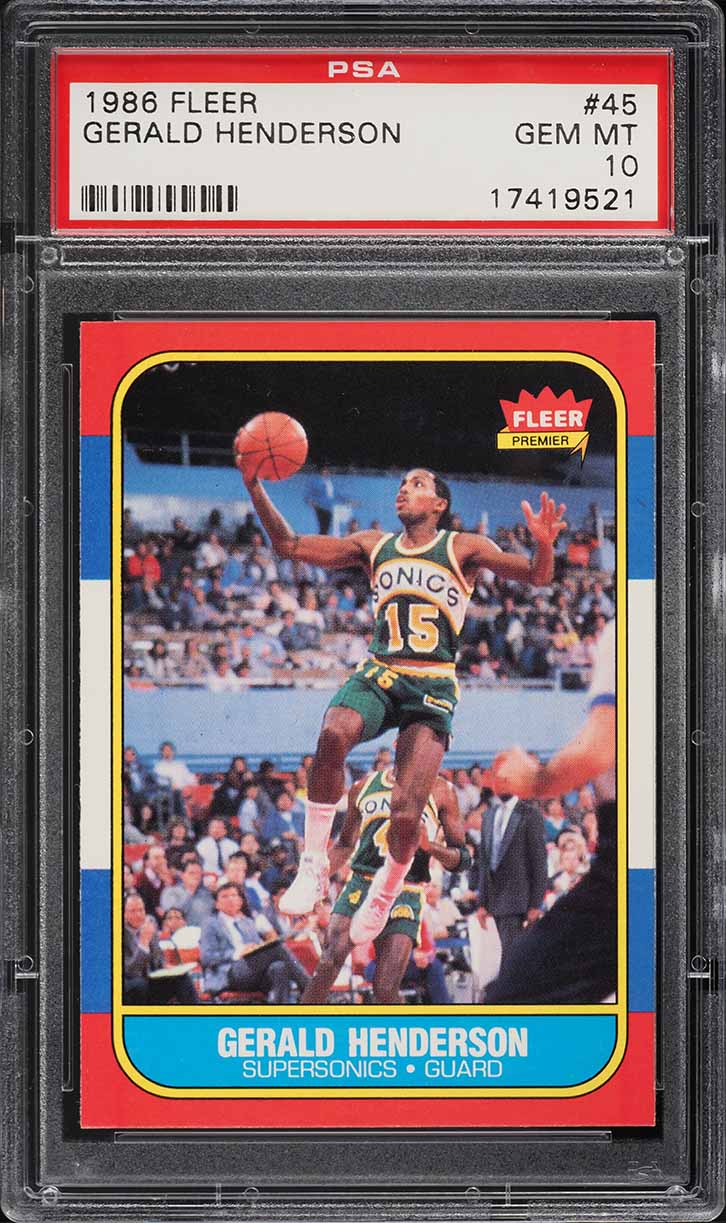 1986 Fleer Basketball Gerald Henderson #45 PSA 10 GEM MINT