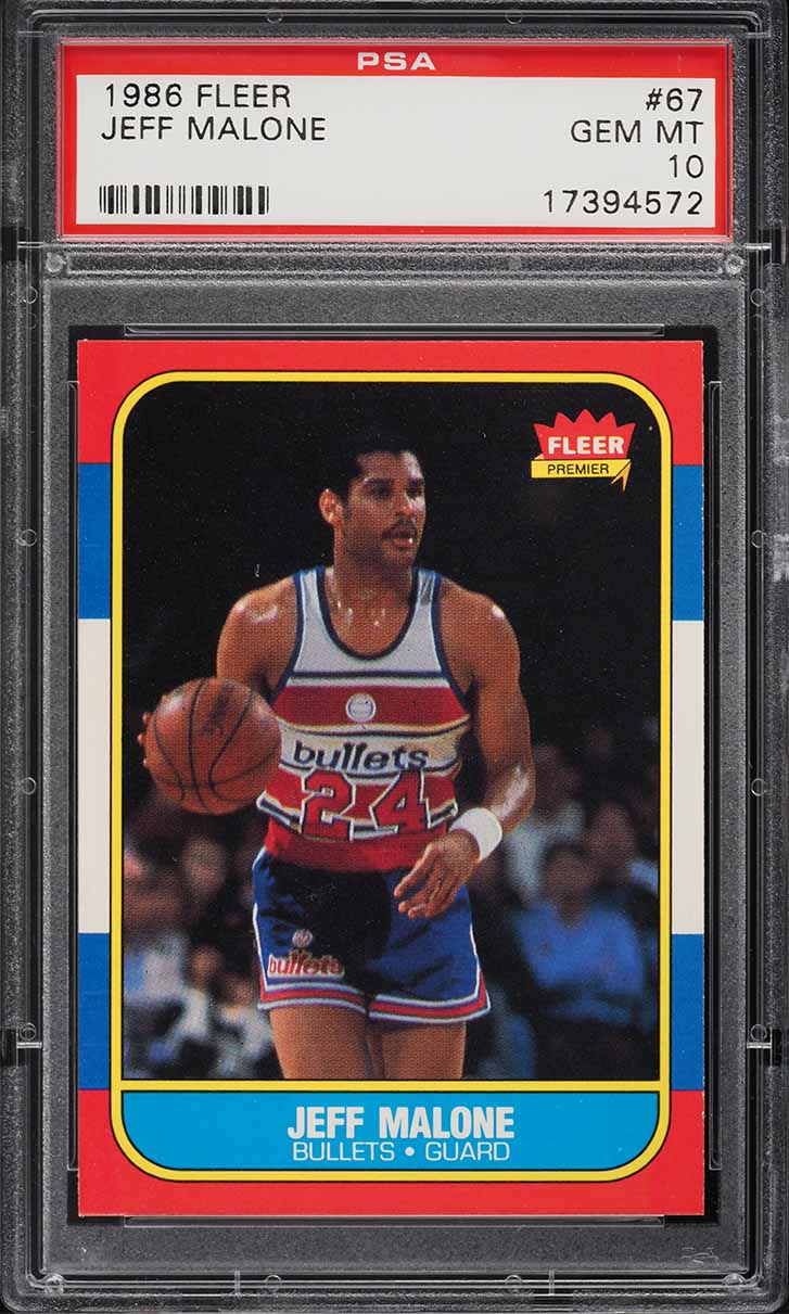 1986 Fleer Basketball Jeff Malone ROOKIE #67 PSA 10 GEM MINT