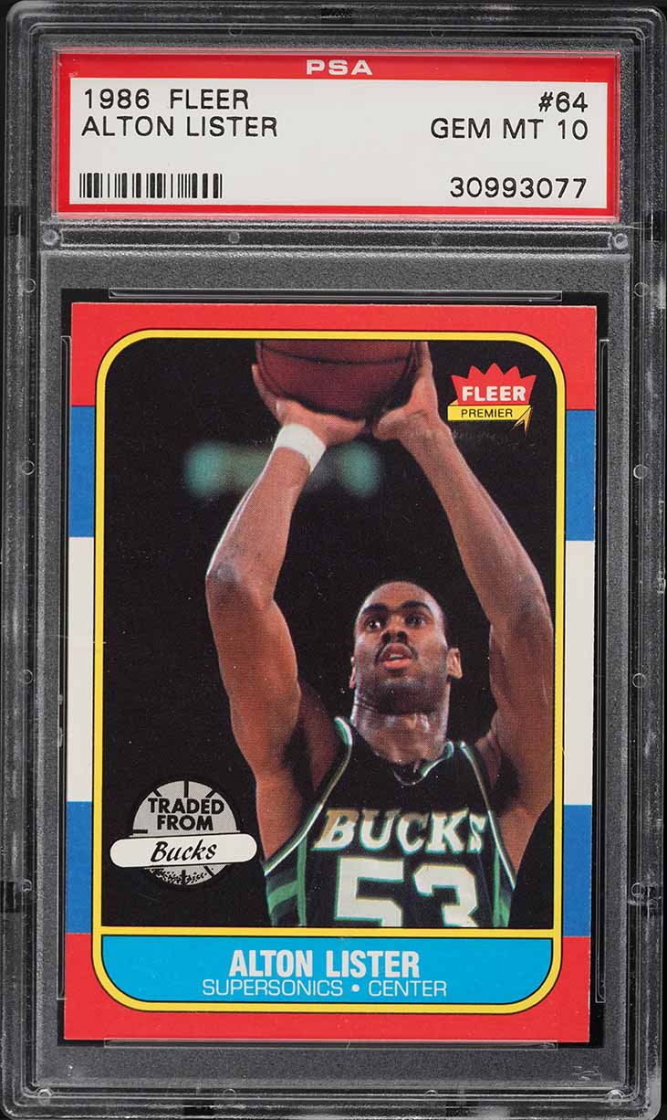 1986 Fleer Basketball Alton Lister #64 PSA 10 GEM MINT