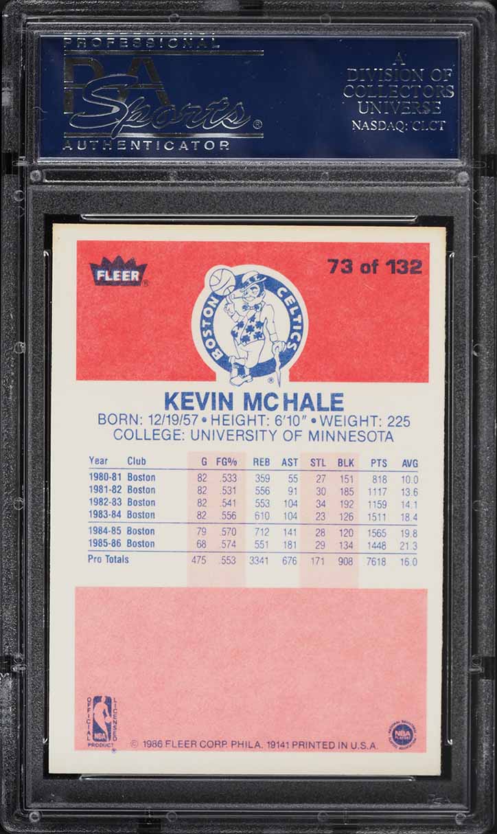 1986 Fleer Basketball Kevin McHale #73 PSA 10 GEM MINT