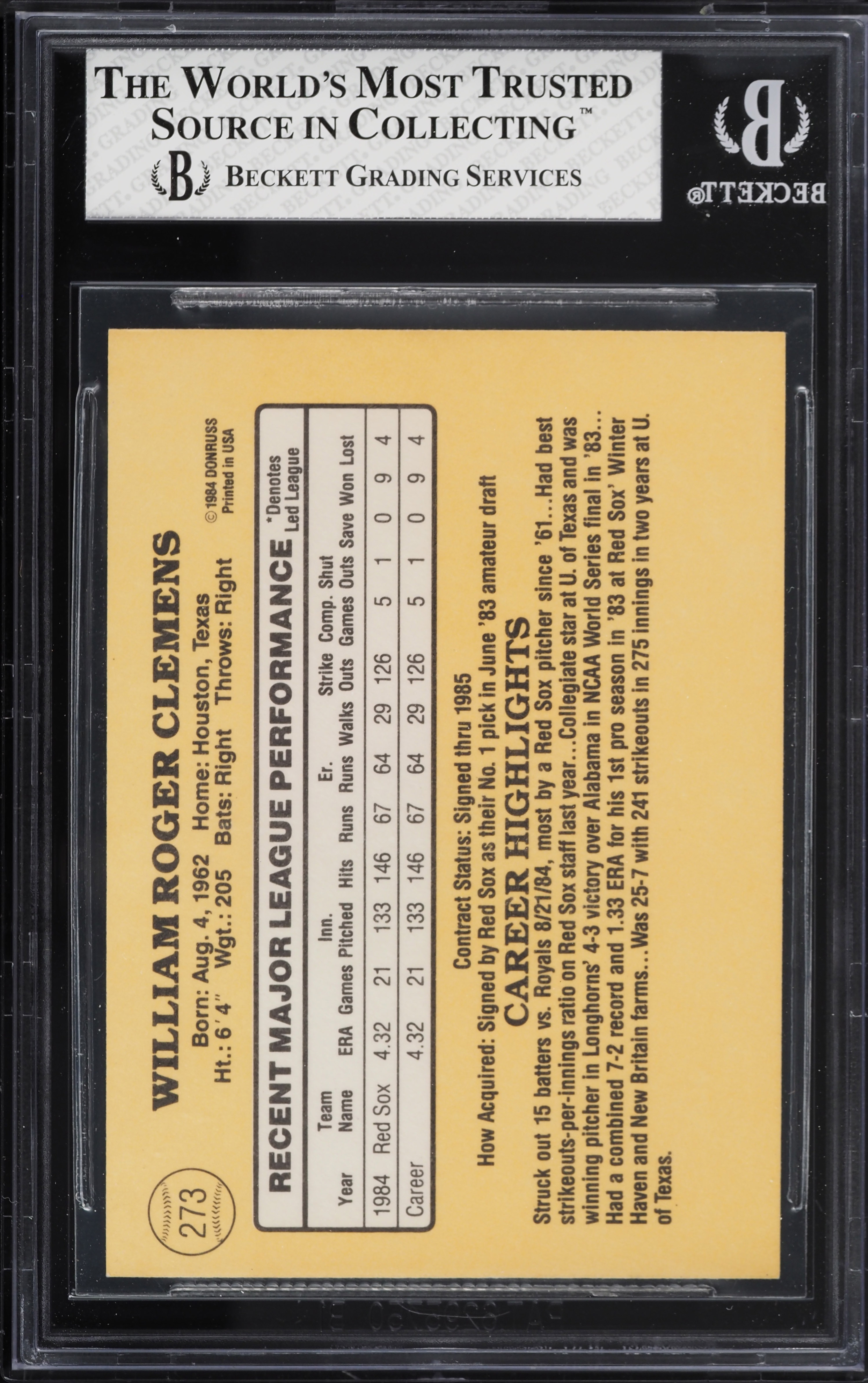 その他 ROGER CLEMENS ROOKIE bgs9.5 その他 ROGER CLEMENS ROOKIE bgs9.5 その他 ROGER CLEMENS ROOKIE