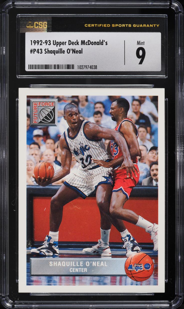 1992 Upper Deck McDonald's Shaquille O'Neal ROOKIE #P43 CSG 9 MINT
