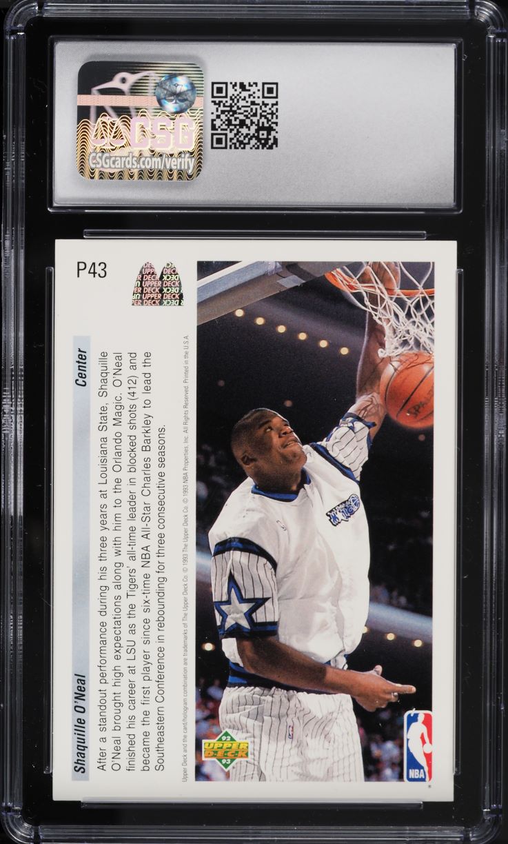 1992 Upper Deck McDonald's Shaquille O'Neal ROOKIE #P43 CSG 9 MINT