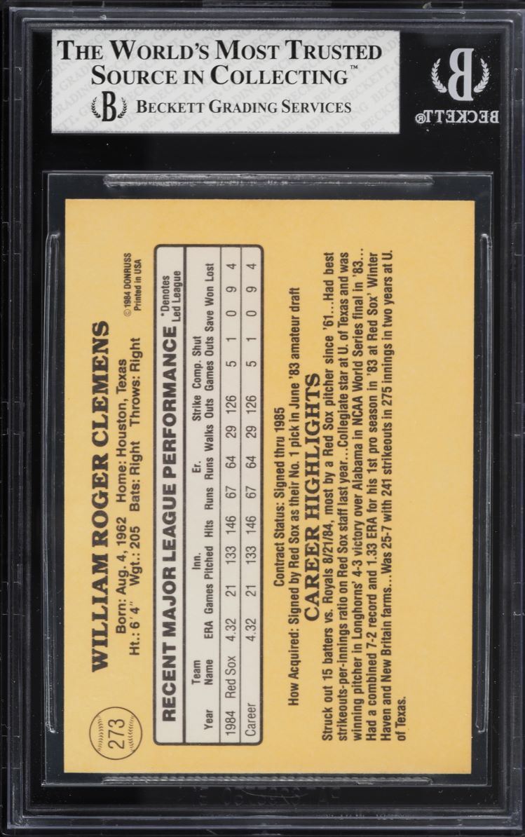 1985 Donruss Roger Clemens ROOKIE #273 BGS 5.5 EX+