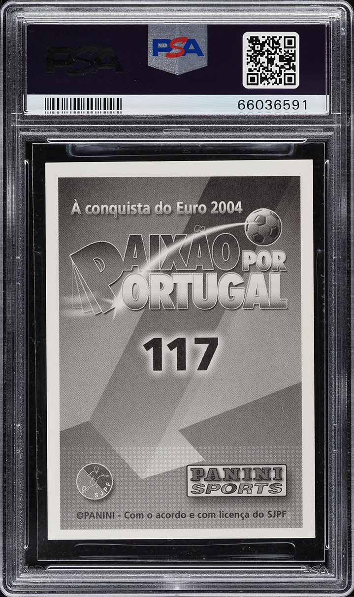 2004 Panini Paixao Portugal Euro '04 Stickers Cristiano Ronaldo #117 PSA 8 NM-MT