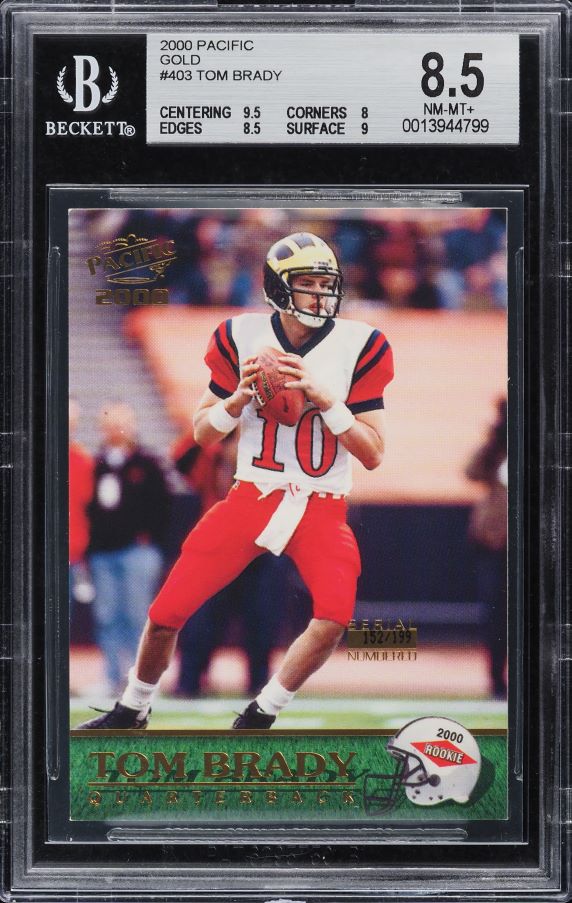 2000 Pacific Gold Tom Brady ROOKIE /199 #403 BGS 8.5 NM-MT+