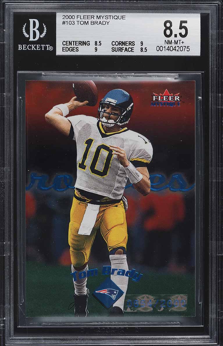 2000 Fleer Mystique Tom Brady ROOKIE /2000 #103 BGS 8.5 NM-MT+ on