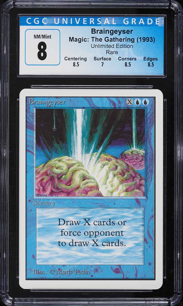 1993 Magic The Gathering MTG Unlimited Edition Braingeyser CGC 8
