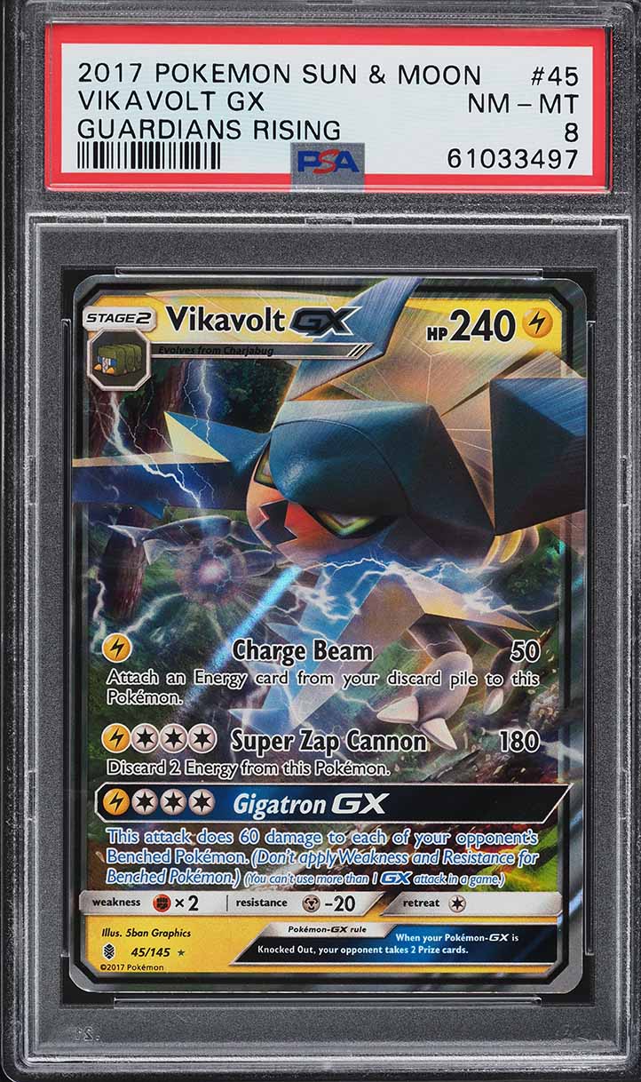vikavolt gx pokemon card value 152/145 Guardians Rising Rainbow Secret Rare Pokmon Vikavolt GX 45/145 Sun &
