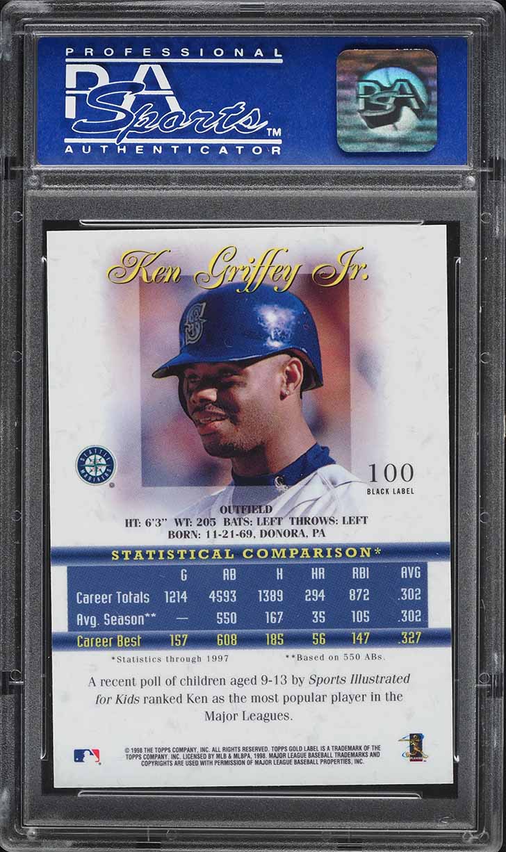 1998 Topps Gold Label Class 3 Black Ken Griffey Jr. #100 PSA 9 