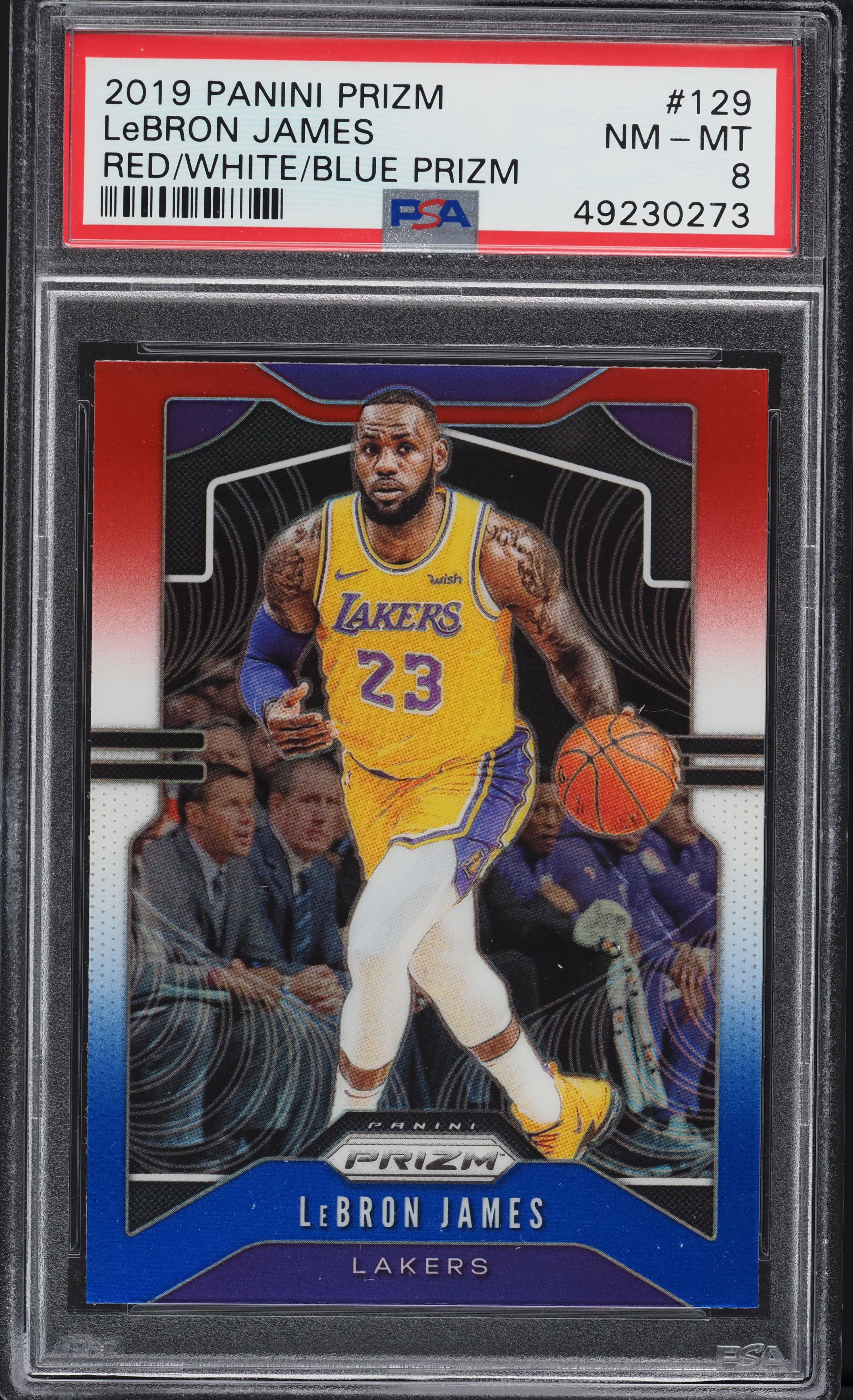 その他 Prizm Lebron James Red White Blue 2019 Panini Prizm Red White Blue Prizms LeBron James #129 PSA 8 NM
