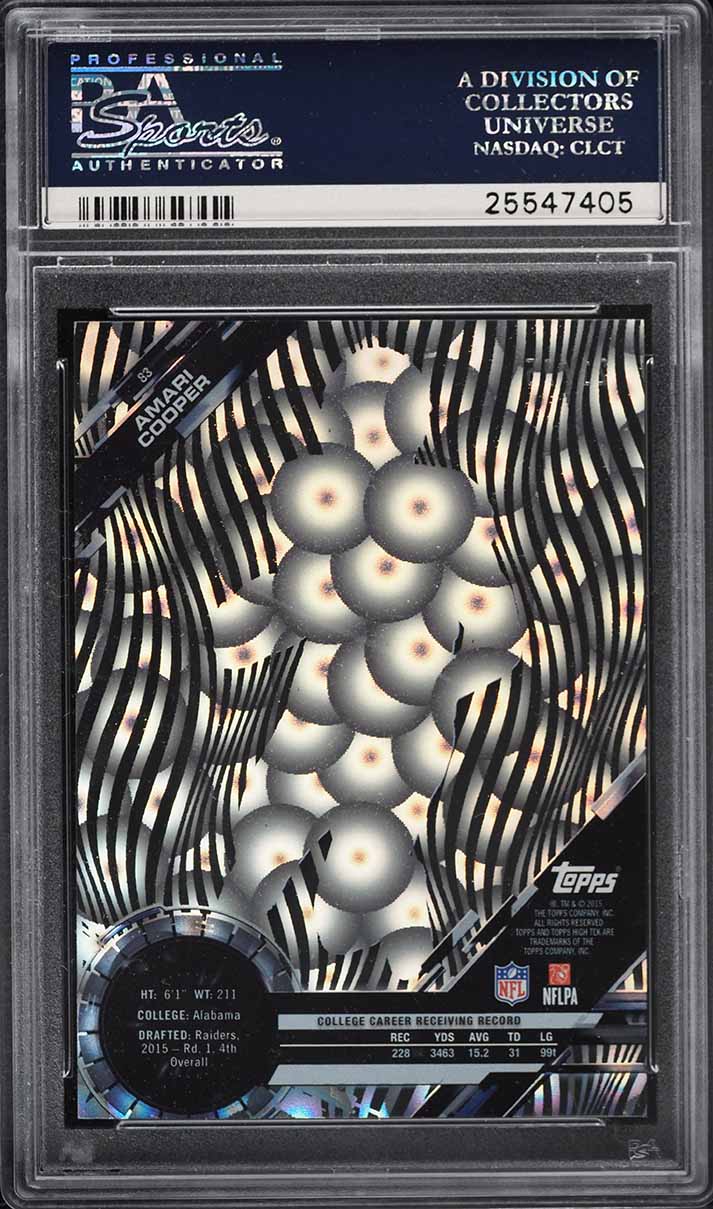 2015 Topps High Tek Waves Clouds Diffractor Amari Cooper ROOKIE /25 PSA 10 GEM