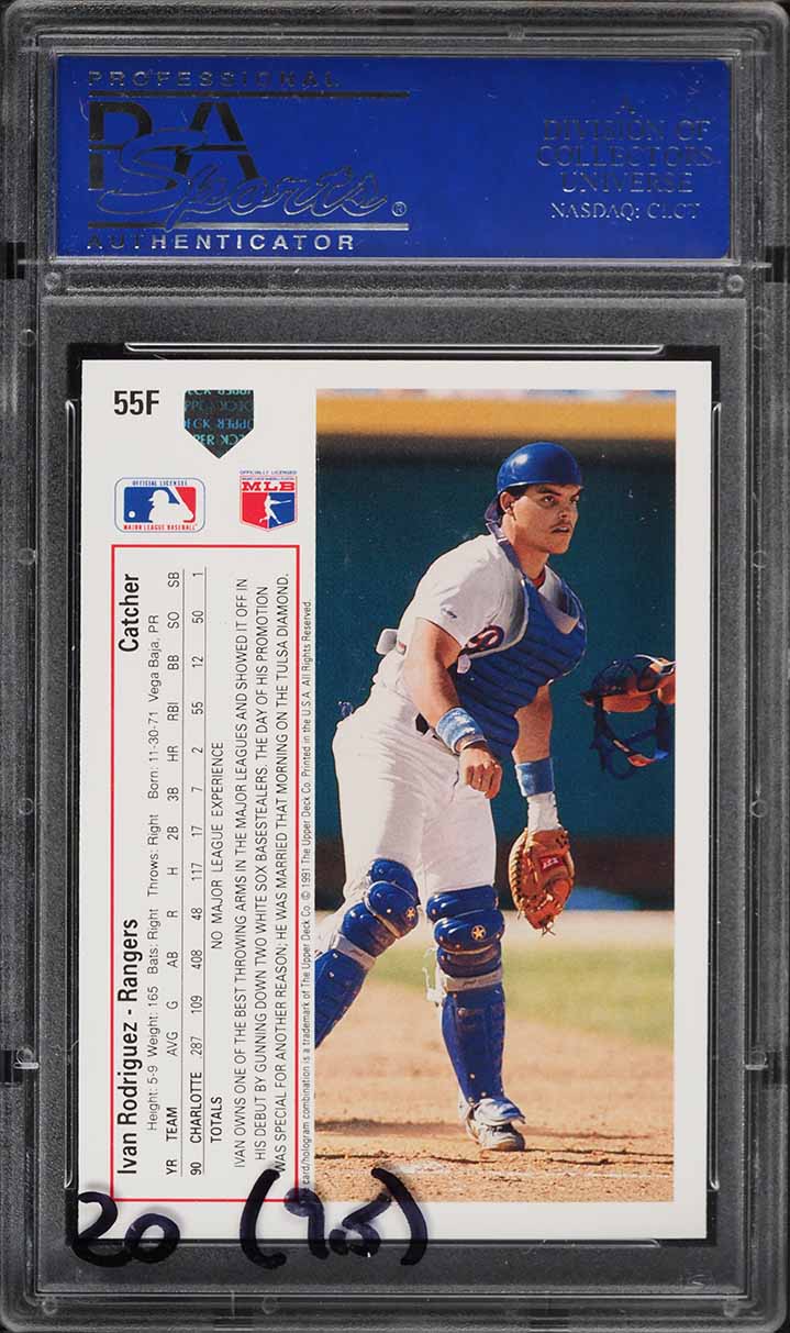 1991 Upper Deck Final Edition Ivan Rodriguez ROOKIE #55F PSA 10 GEM MINT