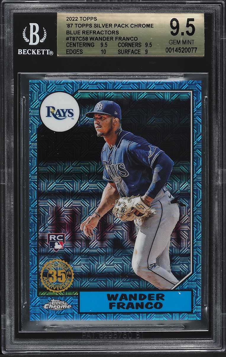 2022 Topps '87 Chrome Blue Refractor Wander Franco ROOKIE /150 BGS 9.5 GEM MINT