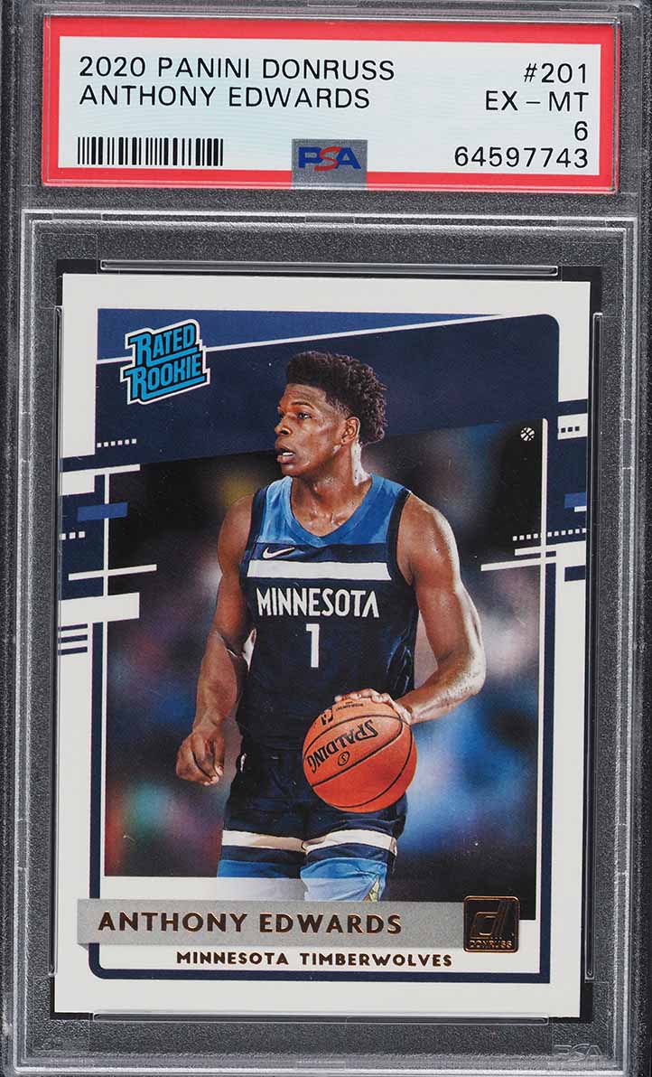 2020 Donruss Basketball Anthony Edwards ROOKIE #201 PSA 6 EXMT