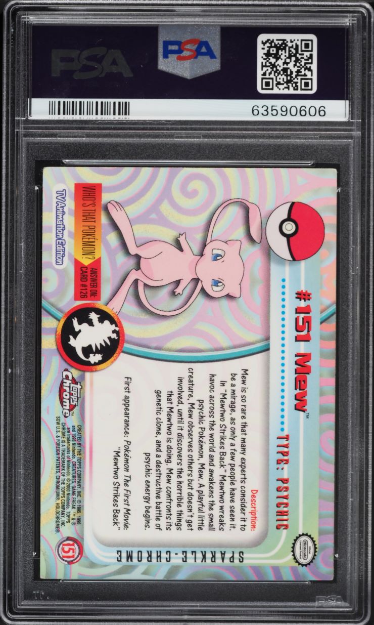 2000 Pokemon Topps Chrome Series 2 Sparkle Mew #151 PSA 5 EX