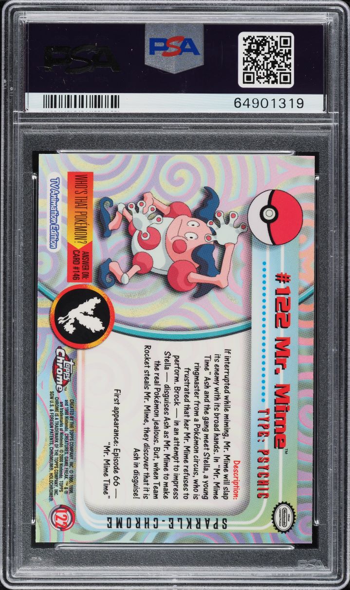 2000 Pokemon Topps Chrome Series 2 Sparkle Mr. Mime #122 PSA 10 GEM MINT
