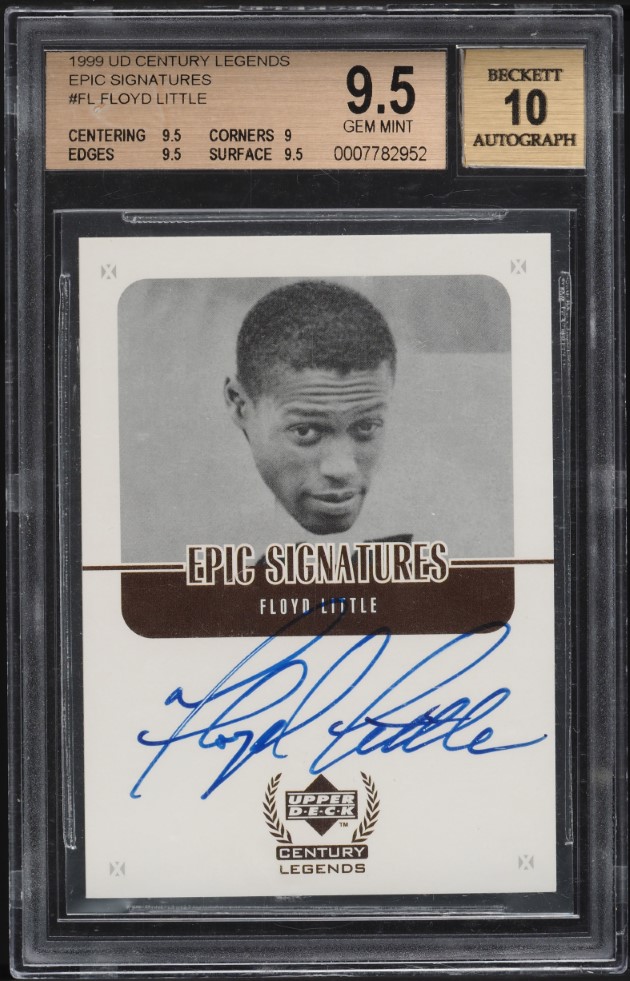 1999 Upper Deck Century Legends Epic Floyd Little AUTO #FL BGS 9.5