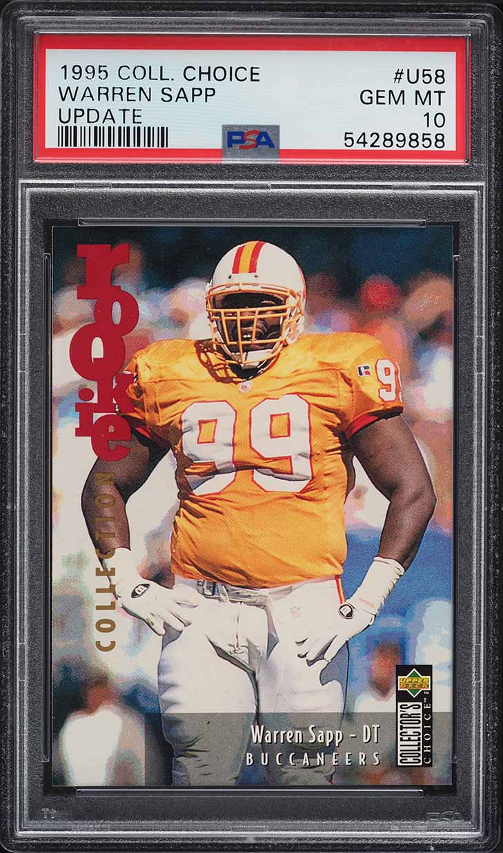1995 Collector's Choice Update Warren Sapp ROOKIE #U58 PSA 10 GEM MINT