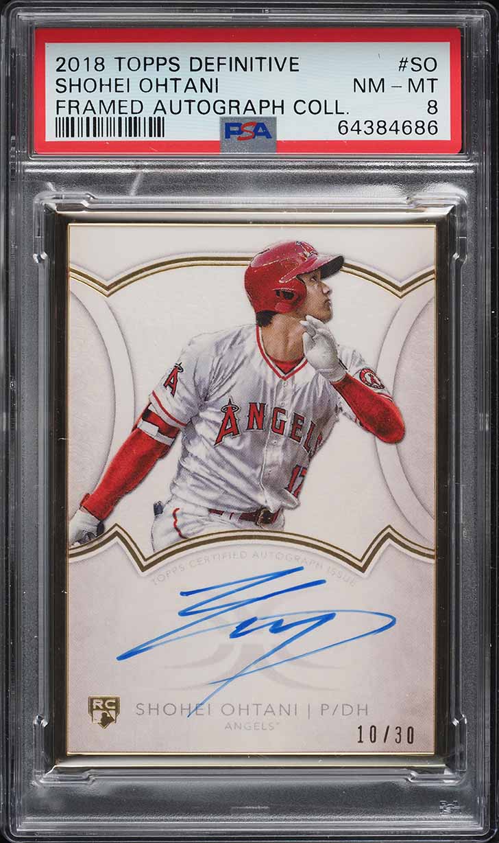 2018 Topps Definitive Framed Shohei Ohtani ROOKIE AUTO /30 #DCAF-SO PSA 8 NM-MT