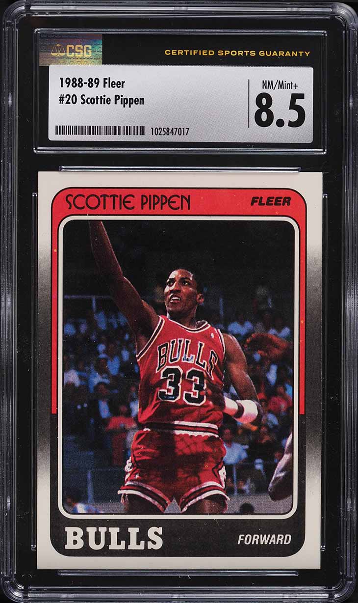 1988 Fleer Basketball Scottie Pippen ROOKIE #20 CSG 8.5 NM-MT+
