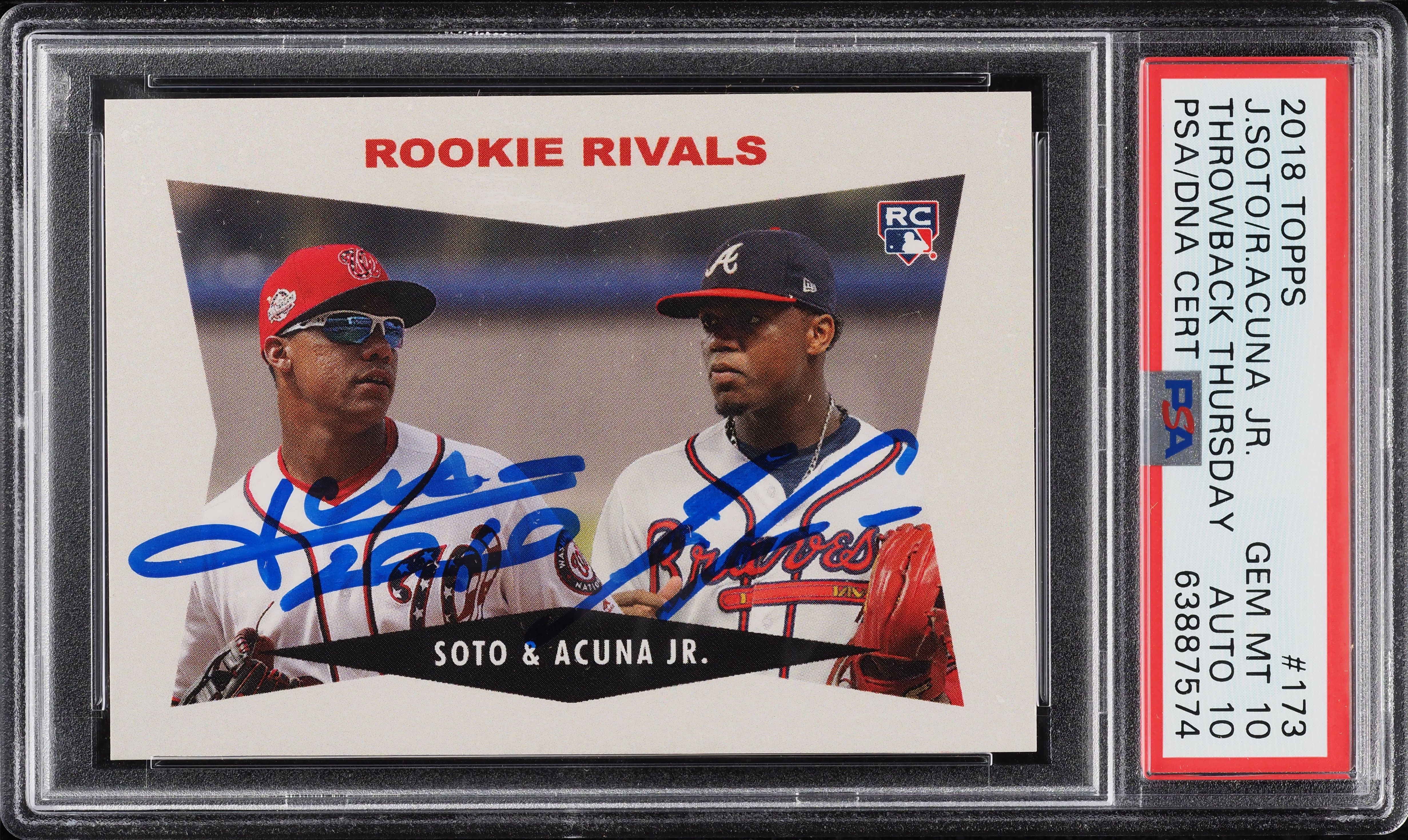 2018 Topps Throwback Thursday Juan Soto & Ronald Acuna Jr. RC AUTO