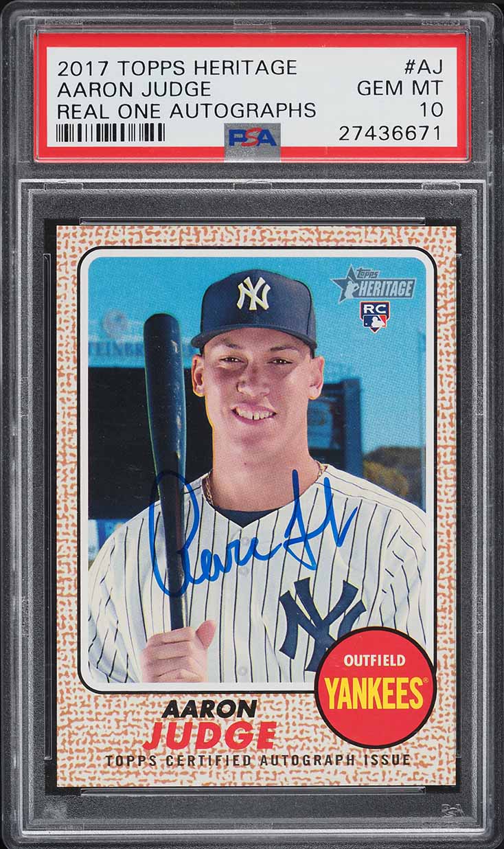 2017 Topps Heritage Real One Aaron Judge ROOKIE AUTO #ROA-AJ PSA