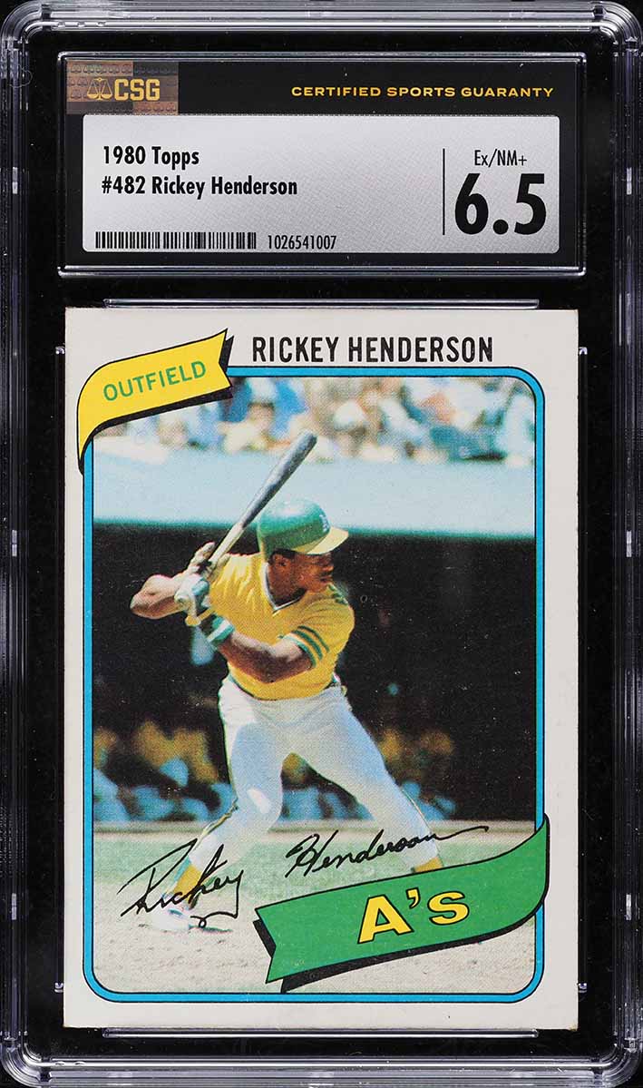 1980 Topps Rickey Henderson ROOKIE #482 CSG 6.5 EXMT+