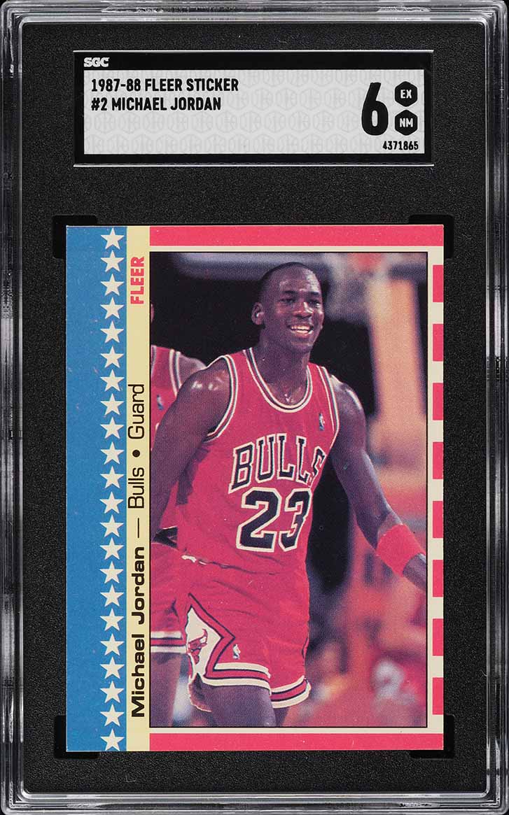 1987 Fleer Sticker Michael Jordan #2 SGC 6 EXMT