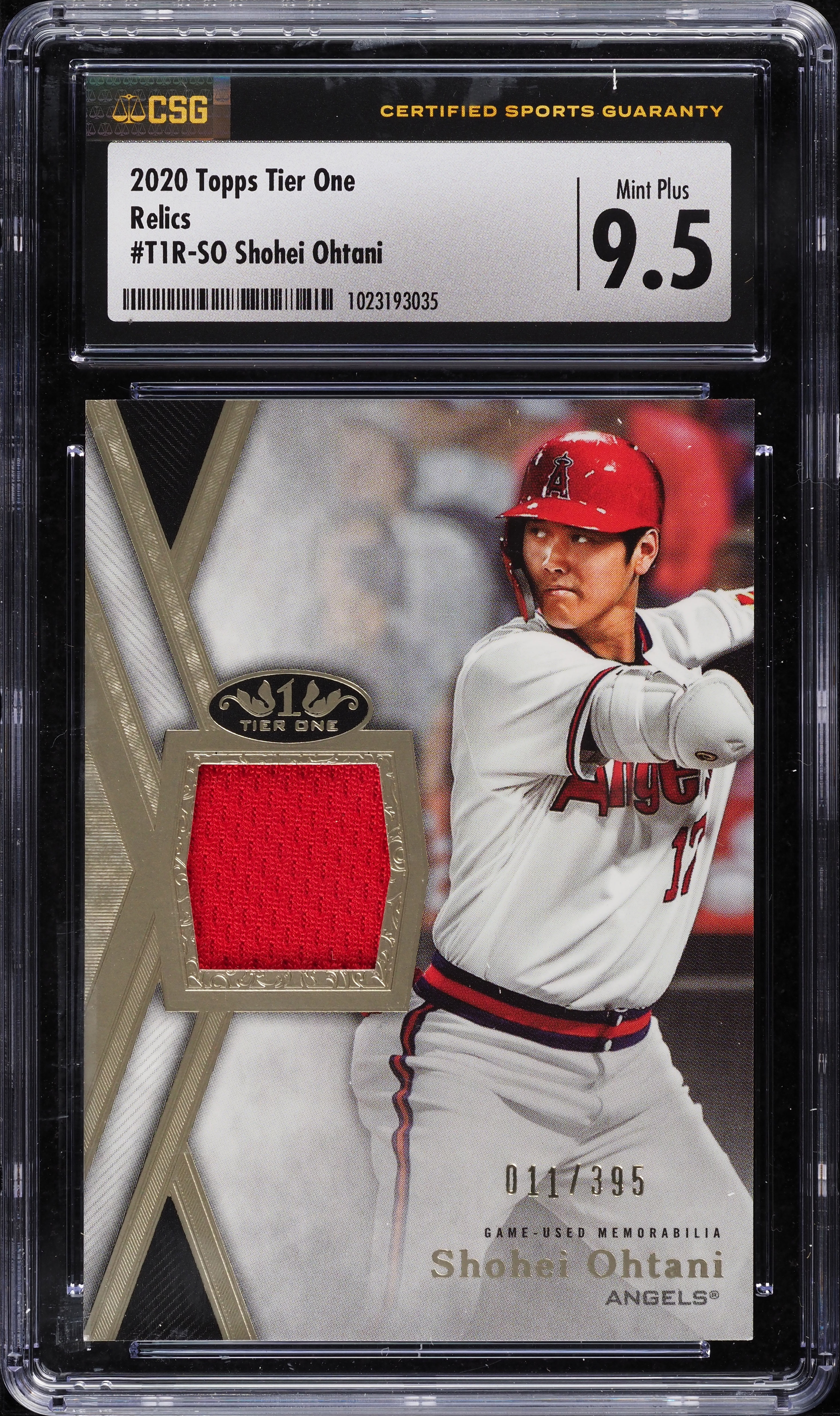 2020 Topps Tier One Relics Shohei Ohtani PATCH /395 #TTR-SO CSG
