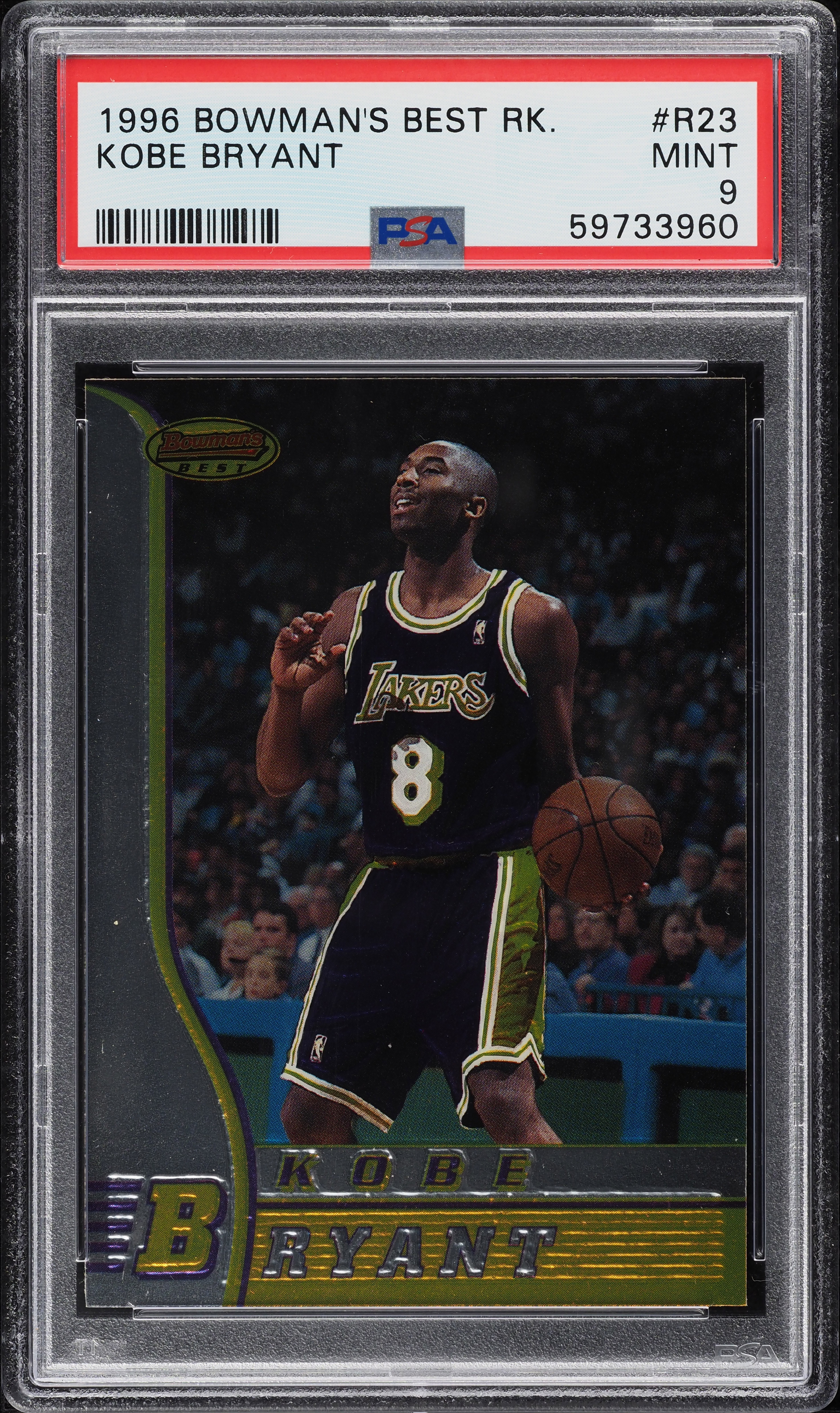 1996 Bowman's Best Kobe Bryant ROOKIE #R23 PSA 9 MINT on Fanatics