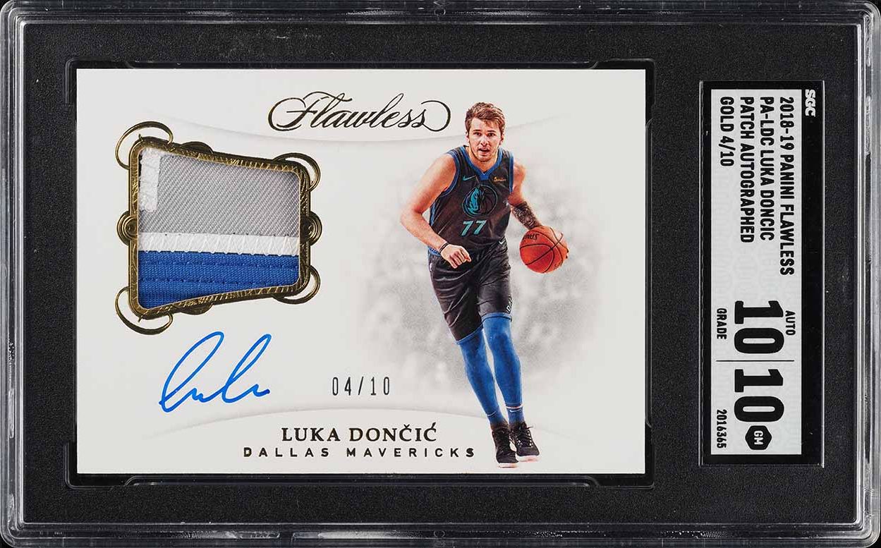 2018 Panini Flawless Gold Luka Doncic ROOKIE PATCH AUTO /10 #PA-LDC SGC 10 GEM