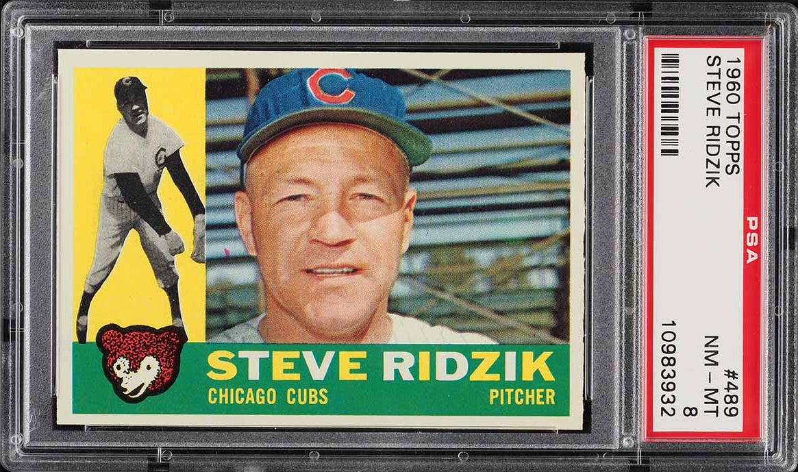 1960 Topps Steve Ridzik #489 PSA 8 NM-MT