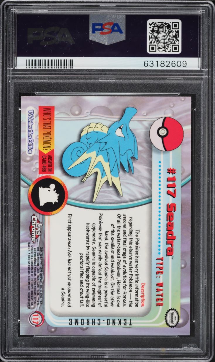 2000 Topps Chrome Pokemon Series 2 Tekno Seadra #117 PSA 10 GEM MINT