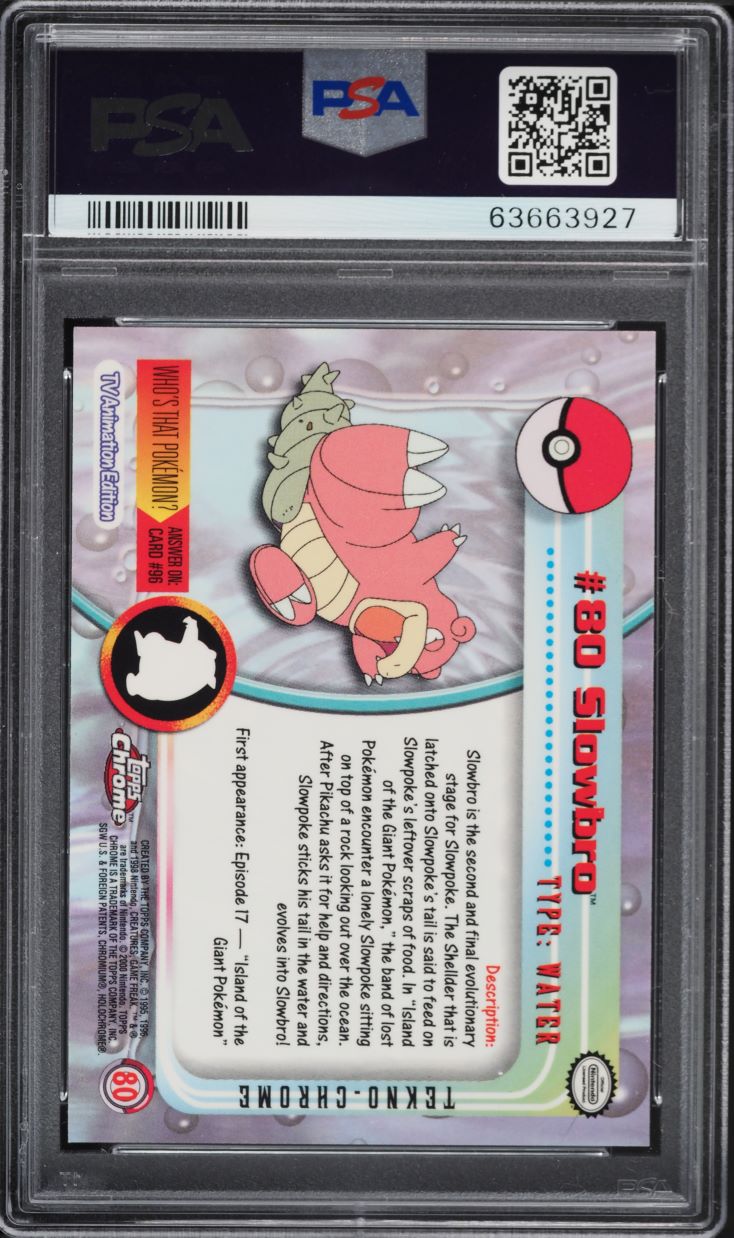 2000 Topps Chrome Pokemon Series 2 Tekno Slowbro #80 PSA 10 GEM MINT